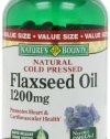 Nature's Bounty Natural Cold Pressed Flaxseed Oil, 1200mg, 200 Softgels