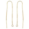 22K Gold Plated Sterling Silver Ear Threaders 4 Inch w/Bridge