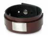 Men's leather wristband bracelet, 'Contrast'