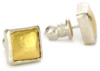 GURHAN Amulet Square Earrings Silver with High Karat Gold Accents GURHAN Amulet Square Earrings Silver with High Karat Gold Accents