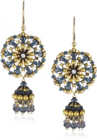 Miguel Ases Blue Gold Stone 14k Gold Filled Dangle Earrings Miguel Ases Blue Gold Stone 14k Gold Filled Dangle Earrings