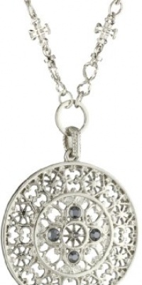 The Vatican Library Collection Silver-Tone Black Round-Cut Pendant Necklace, 22 The Vatican Library Collection Silver-Tone Black Round-Cut Pendant Necklace, 22
