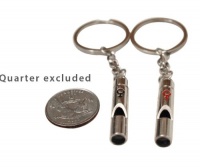 Lavien Pair of Silver His and Hers Keychains: Emergency Whistle Survival Key Ring Set Lavien Pair of Silver His and Hers Keychains: Emergency Whistle Survival Key Ring Set
