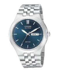 A simple and sophisticated look from Citizen's Eco-Drive watch series. A simple and sophisticated look from Citizen's Eco-Drive watch series.