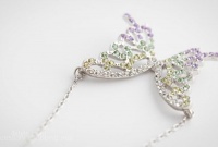 Fashionable Silver Tone Multi Color Rainbow Swarovski Crystal Butterfly Animal Pendant Charm Necklace Fashionable Silver Tone Multi Color Rainbow Swarovski Crystal Butterfly Animal Pendant Charm Necklace