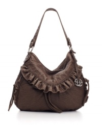Flirt with country-chic style: super-girly ruffles adorn the Dusk Till Dawn hobo bag. Flirt with country-chic style: super-girly ruffles adorn the Dusk Till Dawn hobo bag.