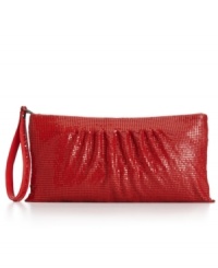 Outshine everyone on the dance floor with this glam design from BCBGMAXAZRIA. Sleek mesh covers this classic clutch silhouette for a look that will break hearts and take names. Outshine everyone on the dance floor with this glam design from BCBGMAXAZRIA. Sleek mesh covers this classic clutch silhouette for a look that will break hearts and take names.