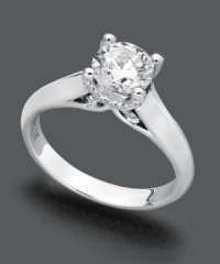 Singular sparkle with eternal shine. X3's round-cut, certified, solitaire diamond (1-1/4 ct. t.w.) makes a statement all its own. Set in 18k white gold. Singular sparkle with eternal shine. X3's round-cut, certified, solitaire diamond (1-1/4 ct. t.w.) makes a statement all its own. Set in 18k white gold.