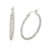 Sterling Silver Diamond-Cut Hoop Earrings (0.9 Diameter)