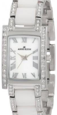 Anne Klein Women's 109195MPWT Swarovski Crystal Accented Silver-Tone White Ceramic Watch Anne Klein Women's 109195MPWT Swarovski Crystal Accented Silver-Tone White Ceramic Watch