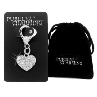 PURELY CHARMING Pet Charm / Pendant with Handset Swarovski Crystals - Love Heart PURELY CHARMING Pet Charm / Pendant with Handset Swarovski Crystals - Love Heart