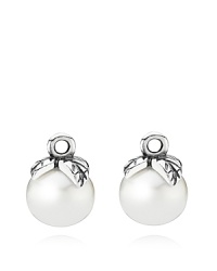 Lustrous freshwater pearls capped with sterling silver leaves add classic glamour to your PANDORA collection. These elegant charms suit both french wire and hoop earring styles. Lustrous freshwater pearls capped with sterling silver leaves add classic glamour to your PANDORA collection. These elegant charms suit both french wire and hoop earring styles.