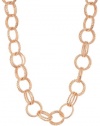 Betsey Johnson Classic Boost Rose Gold Circle Link Long Necklace, 36