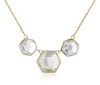 Betsey Johnson Iconic Summer Metallics Crystal Necklace, 19