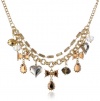 Betsey Johnson Iconic Summer Metallics Multi-Charm Necklace, 19