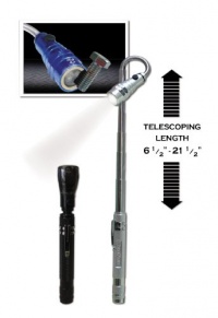 PrimeLite Magnetic Pick Up Telescopic LED Flashlight, BLACK PrimeLite Magnetic Pick Up Telescopic LED Flashlight, BLACK