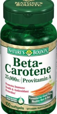 Nature's Bounty Natural Beta Carotene, 100 Softgels (Pack of 3) Nature's Bounty Natural Beta Carotene, 100 Softgels (Pack of 3)