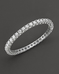 Diamond tennis bracelet in a four-prong white gold setting. Diamond tennis bracelet in a four-prong white gold setting.