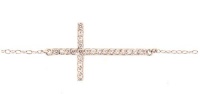 Designer Inspired Sterling Silver Sideways Cross with CZ's Designer Inspired Sterling Silver Sideways Cross with CZ's