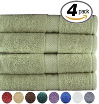 4 Premium Large Bath Towels 100% Cotton, Soft and Absorbent - Sage Green 4 Premium Large Bath Towels 100% Cotton, Soft and Absorbent - Sage Green
