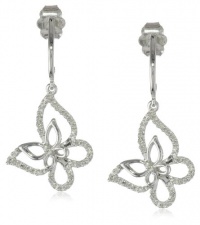 10k White Gold Diamond Butterfly Earrings (1/10 cttw, I-J Color, I2-I3 Clarity)