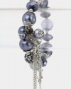 Trendy Fashion Jewelry - Beads & Pearls Stretch Bracelet - By Fashion Destination (Grey) | Free Shipping