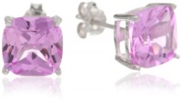 Sterling Silver 8mm Cushion Gemstone Solitaire Earrings Sterling Silver 8mm Cushion Gemstone Solitaire Earrings