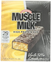 CytoSport Muscle Milk Bar, Vanilla Toffee Crunch, 73g Bars, Eight-Count Box CytoSport Muscle Milk Bar, Vanilla Toffee Crunch, 73g Bars, Eight-Count Box