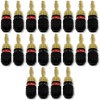 GLS Audio Safe-Connect Generation 4 Gold Connector Banana Plugs Banana Clips - 20 Pack (10 Reds & 10 Blacks)