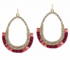 INC International Concepts Earrings, Gold-Tone Pink Pave Baguette Teardrop Earrings
