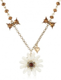 Betsey Johnson Iconic Summer Metallics Pearl Flower Pendant Necklace, 19 Betsey Johnson Iconic Summer Metallics Pearl Flower Pendant Necklace, 19
