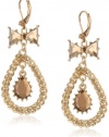 Betsey Johnson Iconic Summer Metallics Gem Orbital Drop Earrings