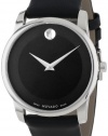 Movado Men's 0606610 Museum Classic Stainless Steel Case Black Calfskin Leather Strap Blue Dial Watch
