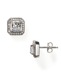 Squared off status. From Crislu, crystal stone earrings are framed in pavé and ready to dazzle. Squared off status. From Crislu, crystal stone earrings are framed in pavé and ready to dazzle.