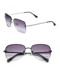THE LOOKRectangular aviator silhouetteMetal framesLogo at templesUV protectionSignature case includedTHE COLORSilver frames with grey gradient lenses and rhinestone heart detailORIGINMade in France THE LOOKRectangular aviator silhouetteMetal framesLogo at templesUV protectionSignature case includedTHE COLORSilver frames with grey gradient lenses and rhinestone heart detailORIGINMade in France