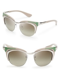 Prada's fashion statement cat eye sunglasses are definitely runway ready and certainly worthy of your inner supermodel. Prada's fashion statement cat eye sunglasses are definitely runway ready and certainly worthy of your inner supermodel.