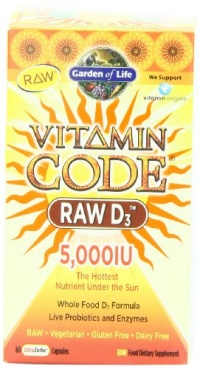Garden of Life Vitamin Code Raw D3 5000 Multivitamins, 60 Count Garden of Life Vitamin Code Raw D3 5000 Multivitamins, 60 Count
