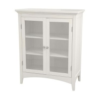 Elegant Home Fashions Madison Avenue Collection Shelved Double-Door Floor Cabinet, White Elegant Home Fashions Madison Avenue Collection Shelved Double-Door Floor Cabinet, White