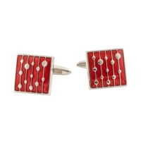 Artsy Red Enamel Square Silver Cufflinks by Cuff-Daddy Artsy Red Enamel Square Silver Cufflinks by Cuff-Daddy