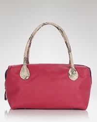 The staple satchel gets an eye-popping makeover in need-it-now leather with exotically embossed trims. Carry this Elie Tahari bag for bold daytime style. The staple satchel gets an eye-popping makeover in need-it-now leather with exotically embossed trims. Carry this Elie Tahari bag for bold daytime style.