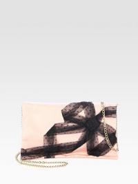 A feminine point d'esprit bow accents this lightweight nylon design.Chain shoulder strap, 24½ dropMagnetic snap flap closureOne inside zip pocketCotton lining11W X 8H X 1DMade in Italy A feminine point d'esprit bow accents this lightweight nylon design.Chain shoulder strap, 24½ dropMagnetic snap flap closureOne inside zip pocketCotton lining11W X 8H X 1DMade in Italy