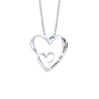 Sterling Silver My Sister, My Friend Double Open Heart Pendant Necklace, 18 Sterling Silver My Sister, My Friend Double Open Heart Pendant Necklace, 18