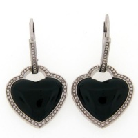 Meredith Leigh Sterling Silver Heart Shape Onyx Earrings Meredith Leigh Sterling Silver Heart Shape Onyx Earrings