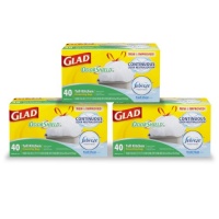 Glad OdorShield 13 Gallon Tall Kitchen Drawstring Trash Bags, Fresh Clean, 120 Count Glad OdorShield 13 Gallon Tall Kitchen Drawstring Trash Bags, Fresh Clean, 120 Count