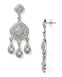 Striking crystals and rhodium plate form an eye-catching cascade on these chandelier earrings from Nadri. Slip in these stunners as a sophisticated final touch. Striking crystals and rhodium plate form an eye-catching cascade on these chandelier earrings from Nadri. Slip in these stunners as a sophisticated final touch.