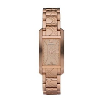 New BURBERRY BU1112 Women's Small Case Rose Gold Tone Watch with Etched Signature Pattern Bracelet New BURBERRY BU1112 Women's Small Case Rose Gold Tone Watch with Etched Signature Pattern Bracelet