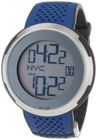 Gucci Men's YA114105 I-Gucci Digital Blue Black Rubber Strap Watch Gucci Men's YA114105 I-Gucci Digital Blue Black Rubber Strap Watch
