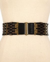 Bring the heavy metal with this wide stretch belt from Steve Madden. Dare to add a little industrial-chic to your workday look. Bring the heavy metal with this wide stretch belt from Steve Madden. Dare to add a little industrial-chic to your workday look.