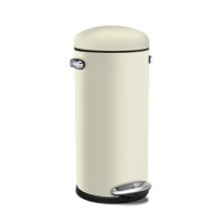 simplehuman Round Retro Step Trash Can, Cream Steel, 30-Liter / 8-Gallon simplehuman Round Retro Step Trash Can, Cream Steel, 30-Liter / 8-Gallon