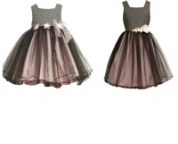 Bonnie Baby-Girls Infant Tweed Bodice To Tulle Skirt with Flowers and Organza Bow, Gray, 18 Months Bonnie Baby-Girls Infant Tweed Bodice To Tulle Skirt with Flowers and Organza Bow, Gray, 18 Months